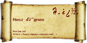 Hesz Ágnes névjegykártya