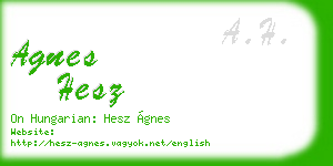 agnes hesz business card